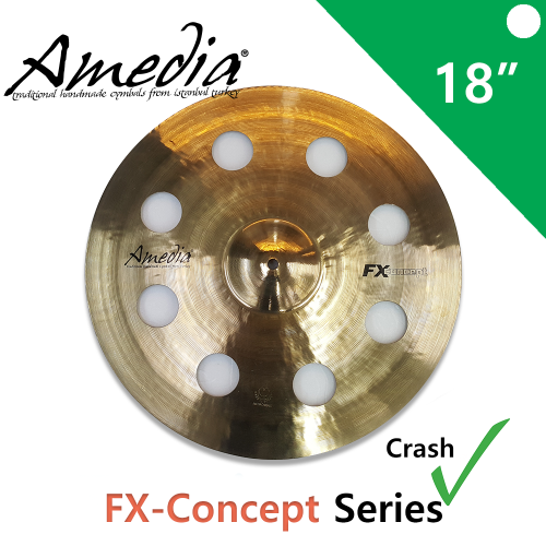 AMEDIA FX 컨셉 시리즈 8 홀 크래쉬 심벌 18인치 대신악기